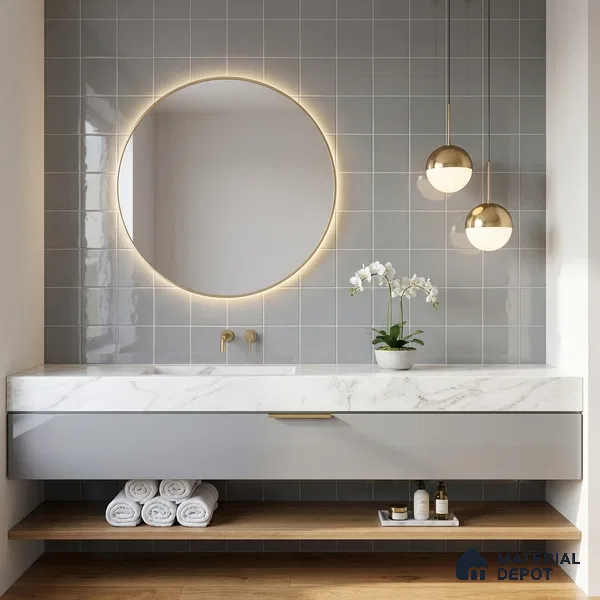 Subway Wall Tile TL 00055 B 4 x 4 inch Grey Plain Glossy Finish Ceramic Wall Tile - 5.8 mm | Suitable For Restaurant, Bathroom, Kitchen