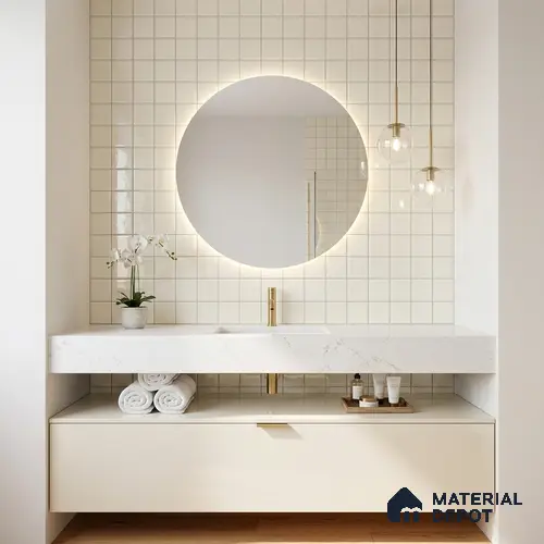 Subway Wall Tile TL 00055 D 4 x 4 inch Ivory Plain Glossy Finish Ceramic Wall Tile - 5.8 mm | Suitable For Restaurant, Bathroom, Kitchen