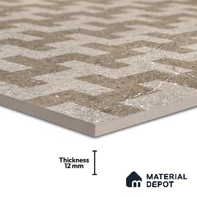 Parking Floor & Wall TL 00061 F Grayscale 2 ft x 1 ft Matte Finish Stone Vitrified Tile - 12 mm | 32 Random Faces | Suitable For Heavy Duty Outdoor Areas