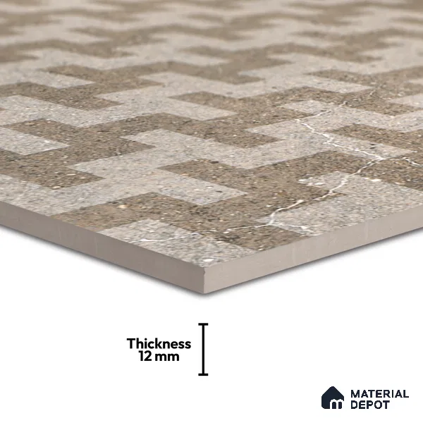 Parking Floor & Wall TL 00061 F Grayscale 2 ft x 1 ft Matte Finish Stone Vitrified Tile - 12 mm | 32 Random Faces | Suitable For Heavy Duty Outdoor Areas