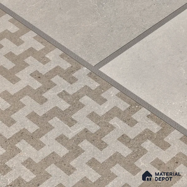 Parking Floor & Wall TL 00061 F Grayscale 2 ft x 1 ft Matte Finish Stone Vitrified Tile - 12 mm | 32 Random Faces | Suitable For Heavy Duty Outdoor Areas