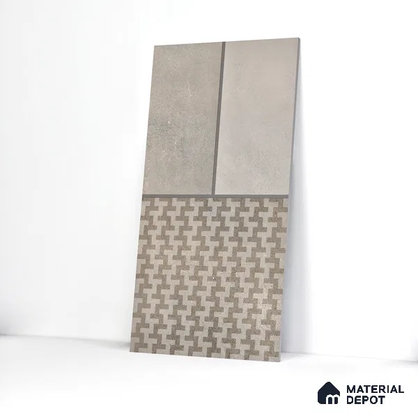 Parking Floor & Wall TL 00061 F Grayscale 2 ft x 1 ft Matte Finish Stone Vitrified Tile - 12 mm | 32 Random Faces | Suitable For Heavy Duty Outdoor Areas