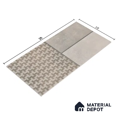 Parking Floor & Wall TL 00061 F Grayscale 2 ft x 1 ft Matte Finish Stone Vitrified Tile - 12 mm | 32 Random Faces | Suitable For Heavy Duty Outdoor Areas