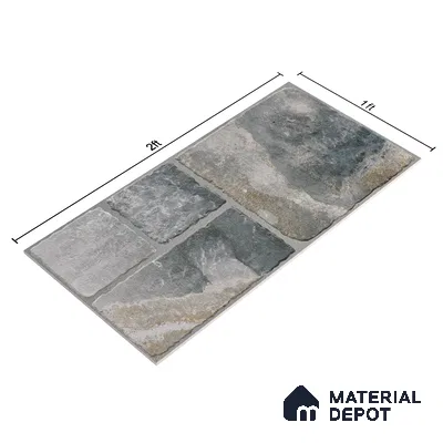 Parking Floor & Wall TL 00062 B Slate Grey 2 ft x 1 ft Matte Finish Stone Vitrified Tile - 12 mm | 32 Random Faces | Suitable For Heavy Duty Outdoor Areas