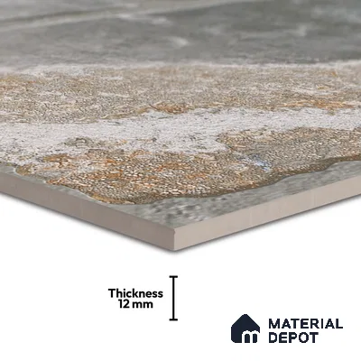 Parking Floor & Wall TL 00062 B Slate Grey 2 ft x 1 ft Matte Finish Stone Vitrified Tile - 12 mm | 32 Random Faces | Suitable For Heavy Duty Outdoor Areas