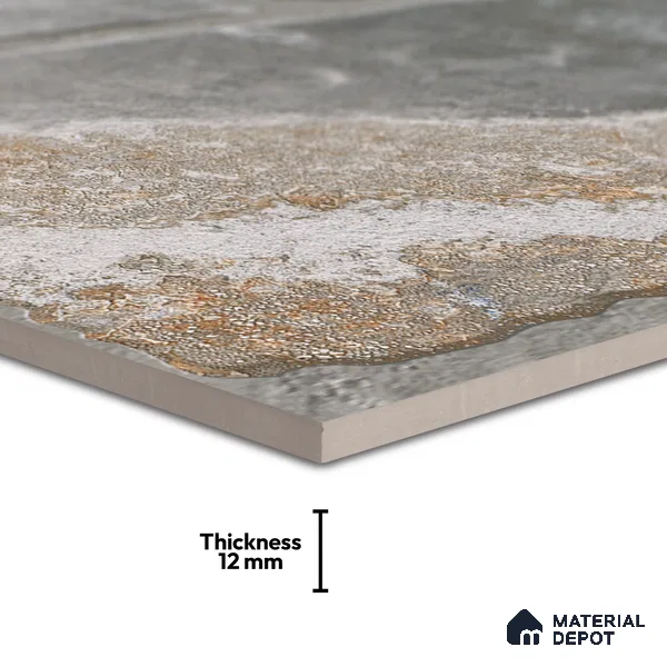 Parking Floor & Wall TL 00062 B Slate Grey 2 ft x 1 ft Matte Finish Stone Vitrified Tile - 12 mm | 32 Random Faces | Suitable For Heavy Duty Outdoor Areas