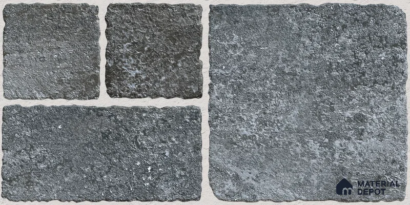 Parking Floor & Wall TL 00062 D Ash Grey 2 ft x 1 ft Matte Finish Stone Vitrified Tile - 12 mm | 32 Random Faces | Suitable For Heavy Duty Outdoor Areas