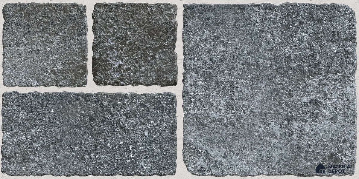 Parking Floor & Wall TL 00062 D Ash Grey 2 ft x 1 ft Matte Finish Stone Vitrified Tile - 12 mm | 32 Random Faces | Suitable For Heavy Duty Outdoor Areas