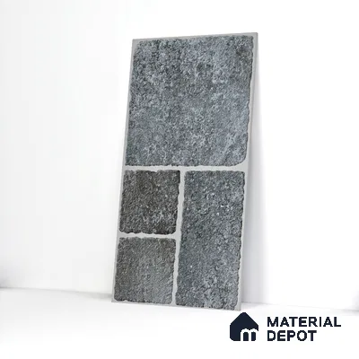 Parking Floor & Wall TL 00062 D Ash Grey 2 ft x 1 ft Matte Finish Stone Vitrified Tile - 12 mm | 32 Random Faces | Suitable For Heavy Duty Outdoor Areas