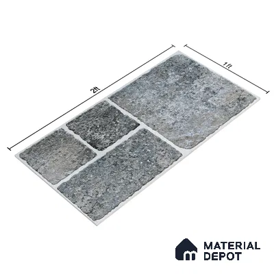 Parking Floor & Wall TL 00062 D Ash Grey 2 ft x 1 ft Matte Finish Stone Vitrified Tile - 12 mm | 32 Random Faces | Suitable For Heavy Duty Outdoor Areas