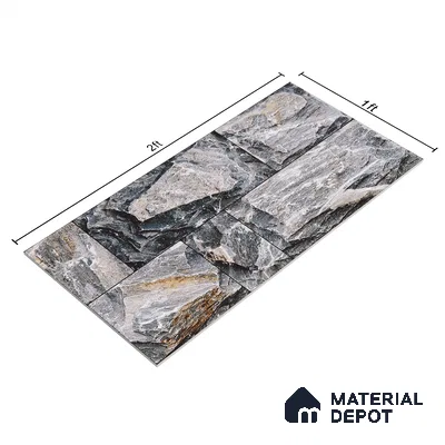 Stone Textured Wall Cladding Tile TL 00067 D Natural Rock Bond 2 ft x 1 ft Textured Finish Vitrified Tile - 9 mm | Suitable for Elevation, Exterior Walls, Living Room, Bathroom & Highlighter Wall