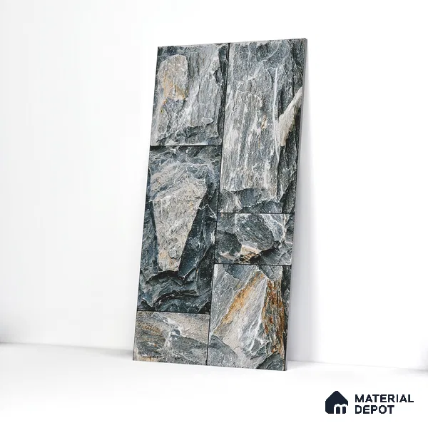 Stone Textured Wall Cladding Tile TL 00067 D Natural Rock Bond 2 ft x 1 ft Textured Finish Vitrified Tile - 9 mm | Suitable for Elevation, Exterior Walls, Living Room, Bathroom & Highlighter Wall
