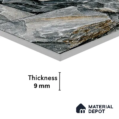 Stone Textured Wall Cladding Tile TL 00067 D Natural Rock Bond 2 ft x 1 ft Textured Finish Vitrified Tile - 9 mm | Suitable for Elevation, Exterior Walls, Living Room, Bathroom & Highlighter Wall