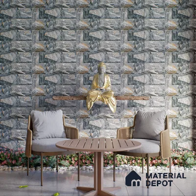 Stone Textured Wall Cladding Tile TL 00067 D Natural Rock Bond 2 ft x 1 ft Textured Finish Vitrified Tile - 9 mm | Suitable for Elevation, Exterior Walls, Living Room, Bathroom & Highlighter Wall