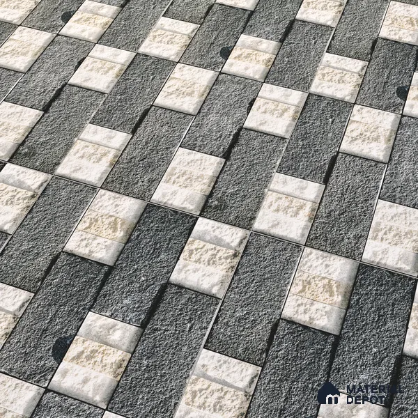 Stone Textured Wall Cladding Tile TL 00072 B Natural Block Mosaic 2 ft x 1 ft Textured Finish Vitrified Tile - 9 mm | Suitable for Elevation, Exterior Walls, Living Room, Bathroom & Highlighter Wall