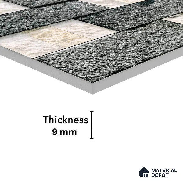 Stone Textured Wall Cladding Tile TL 00072 B Natural Block Mosaic 2 ft x 1 ft Textured Finish Vitrified Tile - 9 mm | Suitable for Elevation, Exterior Walls, Living Room, Bathroom & Highlighter Wall