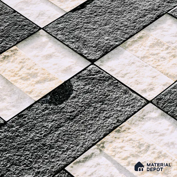 Stone Textured Wall Cladding Tile TL 00072 B Natural Block Mosaic 2 ft x 1 ft Textured Finish Vitrified Tile - 9 mm | Suitable for Elevation, Exterior Walls, Living Room, Bathroom & Highlighter Wall