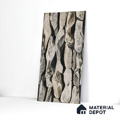 Stone Textured Wall Cladding Tile TL 00089 B Natural Pebble Stone 2 ft x 1 ft Textured Finish Vitrified Tile - 9 mm | Suitable for Elevation, Exterior Walls, Living Room, Bathroom & Highlighter Wall