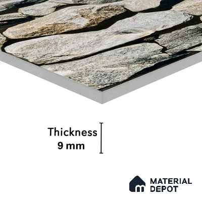 Stone Textured Wall Cladding Tile TL 00089 B Natural Pebble Stone 2 ft x 1 ft Textured Finish Vitrified Tile - 9 mm | Suitable for Elevation, Exterior Walls, Living Room, Bathroom & Highlighter Wall