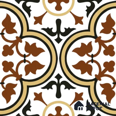 Moroccan Wall & Floor Tile TL 00199 Brown 1 ft x 1 ft Matte Finish Ceramic Tile - 9 mm | Suitable for Bathroom, Kitchen & Backsplash | Please Expect a Slight Variation of Pattern