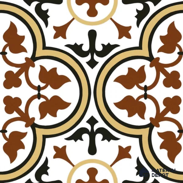 Moroccan Wall & Floor Tile TL 00199 Brown 1 ft x 1 ft Matte Finish Ceramic Tile - 9 mm | Suitable for Bathroom, Kitchen & Backsplash | Please Expect a Slight Variation of Pattern
