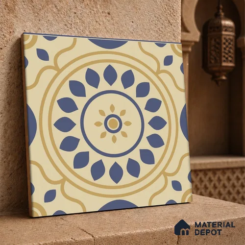 Moroccan Wall & Floor Tile TL 00200 1 ft x 1 ft Matte Finish Ceramic Tile | Please Expect a Slight Variation of Pattern | Suitable for Bathroom, Kitchen & Backsplash