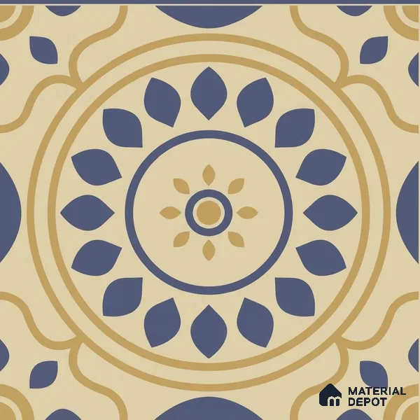 Moroccan Wall & Floor Tile TL 00200 1 ft x 1 ft Matte Finish Ceramic Tile | Please Expect a Slight Variation of Pattern | Suitable for Bathroom, Kitchen & Backsplash