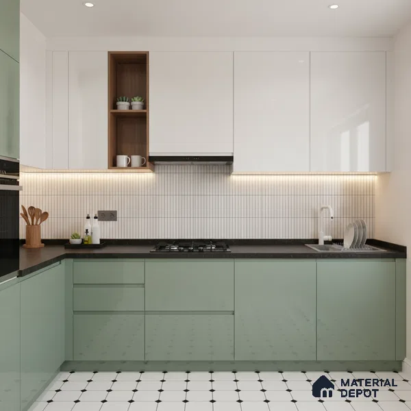 Moroccan Carpet Wall & Floor Tile TL 00202 C Centre Monochrome 1 ft x 1 ft Matte Finish Ceramic Tile - 9 mm | Suitable For Living Room, Kitchen, Bathroom | Please Expect a Slight Variation of Pattern
