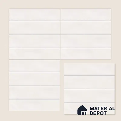 Kitchen Wall Tile TL 00209 A Light White 1 ft x 1 ft Matte Finish Ceramic Tile - 9 mm | Suitable For Kitchen Backsplash, Bathroom| Please Expect a Slight Variation of Pattern
