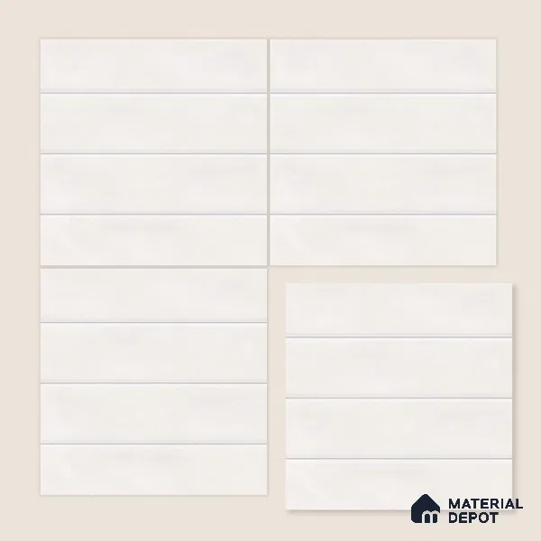 Kitchen Wall Tile TL 00209 A Light White 1 ft x 1 ft Matte Finish Ceramic Tile - 9 mm | Suitable For Kitchen Backsplash, Bathroom| Please Expect a Slight Variation of Pattern
