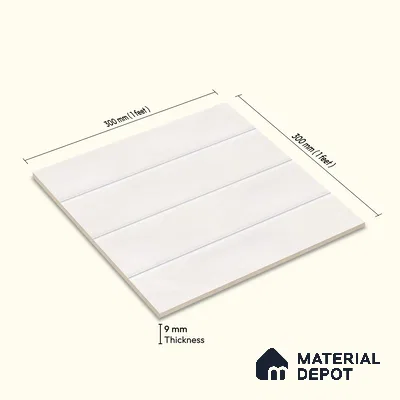 Kitchen Wall Tile TL 00209 A Light White 1 ft x 1 ft Matte Finish Ceramic Tile - 9 mm | Suitable For Kitchen Backsplash, Bathroom| Please Expect a Slight Variation of Pattern
