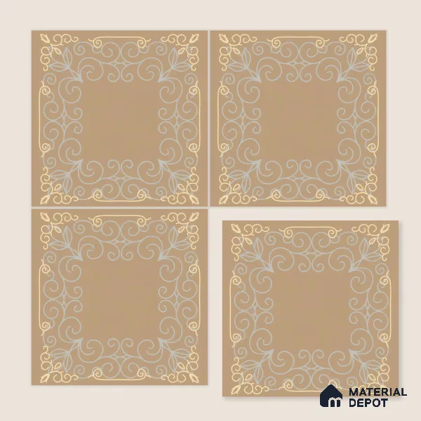 Kitchen Wall Tile TL 00210 A Light Coffee Brown 1 ft x 1 ft Matte Finish Ceramic Tile - 9 mm | Suitable For Kitchen Backsplash | Please Expect a Slight Variation of Pattern