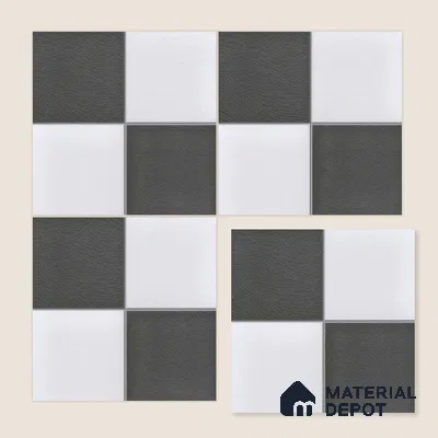 Kitchen Wall Tile TL 00211 A Light Black & White 1 ft x 1 ft Matte Finish Ceramic Tile - 9 mm | Suitable For Kitchen Backsplash | Please Expect a Slight Variation of Pattern