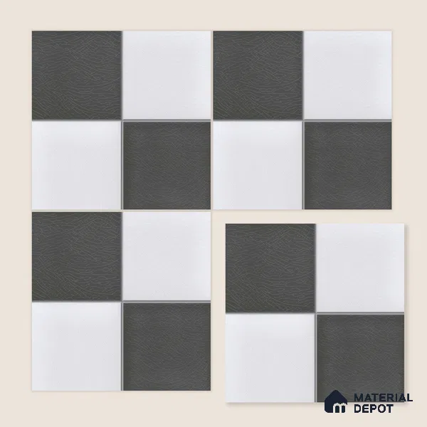 Kitchen Wall Tile TL 00211 A Light Black & White 1 ft x 1 ft Matte Finish Ceramic Tile - 9 mm | Suitable For Kitchen Backsplash | Please Expect a Slight Variation of Pattern