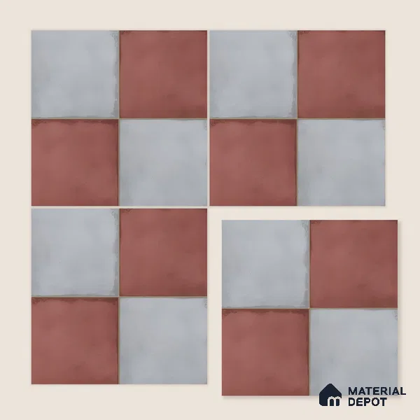 Kitchen Wall Tile TL 00212 A Light Red & Grey 1 ft x 1 ft Matte Finish Ceramic Tile - 9 mm | Suitable For Kitchen Backsplash | Please Expect a Slight Variation of Pattern