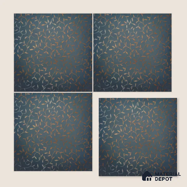 Moroccan Wall & Floor Tile TL 00214 A Pattern 1 Goldy Blue 1 ft x 1 ft Matte Finish Ceramic Tile - 9 mm | Random Design | Suitable For Kitchen, Bathroom, Dining Area | Please Expect a Slight Variation of Pattern