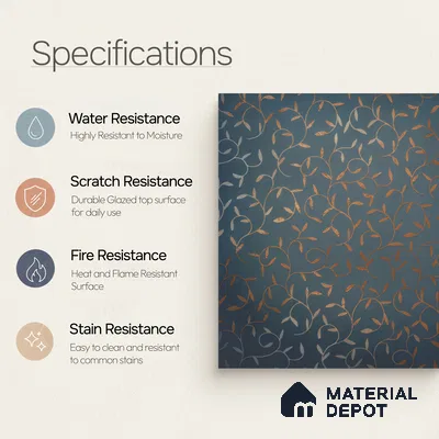 Moroccan Wall & Floor Tile TL 00214 A Pattern 1 Goldy Blue 1 ft x 1 ft Matte Finish Ceramic Tile - 9 mm | Random Design | Suitable For Kitchen, Bathroom, Dining Area | Please Expect a Slight Variation of Pattern