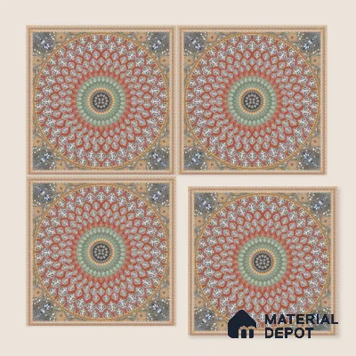 Moroccan Wall & Floor Tile TL 00220 Crimson Red 1 ft x 1 ft Matte Finish Ceramic Tile - 9 mm | Suitable For Kitchen, Bathroom, Dining Area | Please Expect a Slight Variation of Pattern