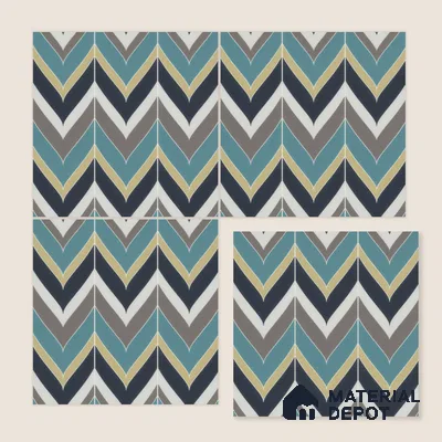 Moroccan Wall & Floor Tile TL 00223 Green & Blue 1 ft x 1 ft Matte Finish Ceramic Tile - 9 mm | Suitable For Kitchen, Bathroom, Dining Area | Please Expect a Slight Variation of Pattern