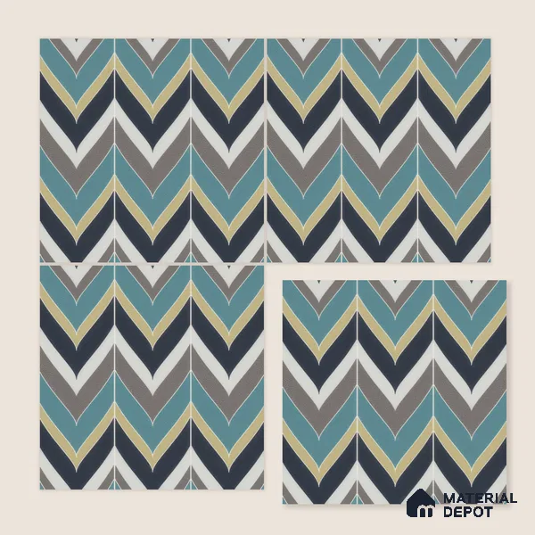 Moroccan Wall & Floor Tile TL 00223 Green & Blue 1 ft x 1 ft Matte Finish Ceramic Tile - 9 mm | Suitable For Kitchen, Bathroom, Dining Area | Please Expect a Slight Variation of Pattern