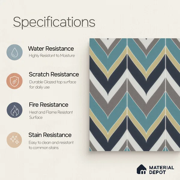 Moroccan Wall & Floor Tile TL 00223 Green & Blue 1 ft x 1 ft Matte Finish Ceramic Tile - 9 mm | Suitable For Kitchen, Bathroom, Dining Area | Please Expect a Slight Variation of Pattern