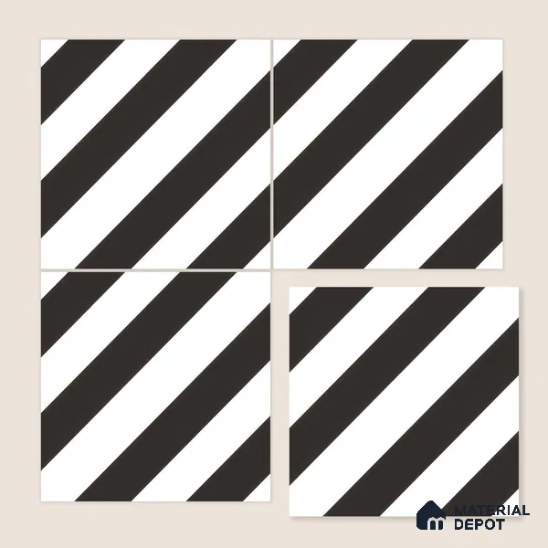Moroccan Wall & Floor Tile TL 00225 C Pattern 3 Monochrome Straight 1 ft x 1 ft Matte Finish Ceramic Tile - 9 mm | Suitable For Kitchen, Bathroom, Dining Area | Please Expect a Slight Variation of Pattern