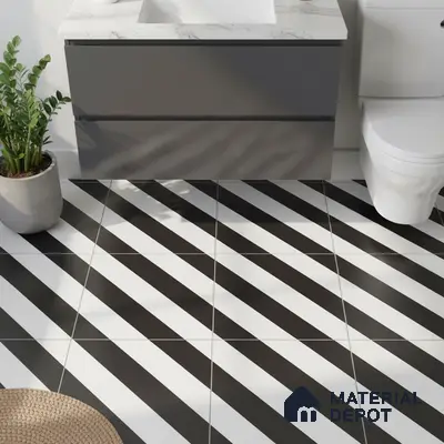 Moroccan Wall & Floor Tile TL 00225 C Pattern 3 Monochrome Straight 1 ft x 1 ft Matte Finish Ceramic Tile - 9 mm | Suitable For Kitchen, Bathroom, Dining Area | Please Expect a Slight Variation of Pattern