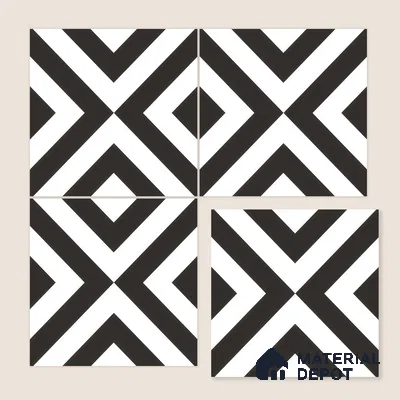 Moroccan Wall & Floor Tile TL 00225 A Pattern 1 Monochrome Cross 1 ft x 1 ft Matte Finish Ceramic Tile - 9 mm | Suitable For Kitchen, Bathroom, Dining Area | Please Expect a Slight Variation of Pattern