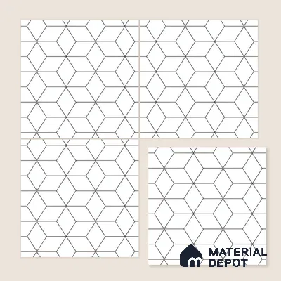 Moroccan Wall & Floor Tile TL 00226 White 1 ft x 1 ft Matte Finish Ceramic Tile - 9 mm | Suitable For Kitchen, Bathroom, Dining Area | Please Expect a Slight Variation of Pattern