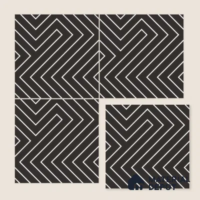 Moroccan Wall & Floor Tile TL 00227 B Black 1 ft x 1 ft Matte Finish Ceramic Tile - 9 mm | Suitable For Kitchen, Bathroom, Dining Area | Please Expect a Slight Variation of Pattern