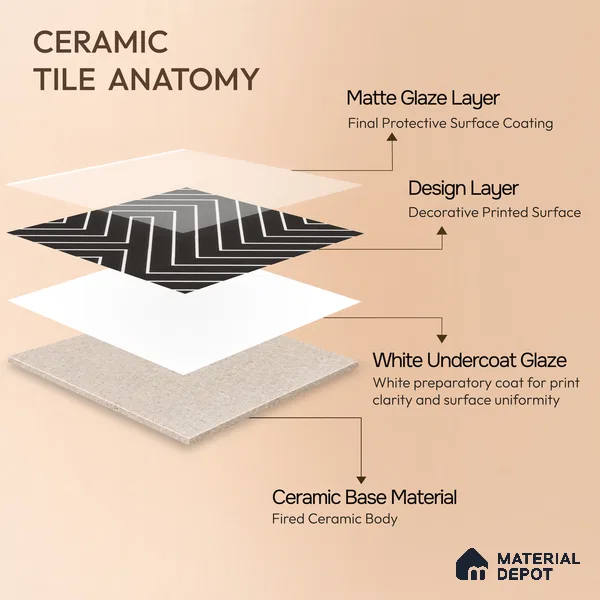 Moroccan Wall & Floor Tile TL 00227 B Black 1 ft x 1 ft Matte Finish Ceramic Tile - 9 mm | Suitable For Kitchen, Bathroom, Dining Area | Please Expect a Slight Variation of Pattern
