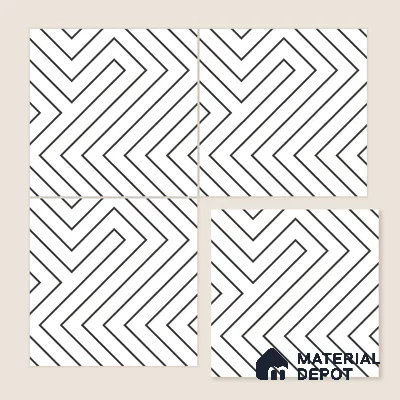 Moroccan Wall & Floor Tile TL 00227 A White 1 ft x 1 ft Matte Finish Ceramic Tile - 9 mm | Suitable For Kitchen, Bathroom, Dining Area | Please Expect a Slight Variation of Pattern