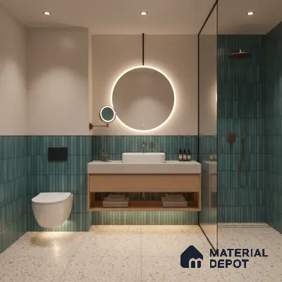 Faux Subway Wall Tile TL 00231 C Kitkat Green 1 ft x 1 ft Matte Finish Ceramic Tile - 9 mm | Suitable For Kitchen, Bathroom, Dining Area | Please Expect a Slight Variation of Pattern