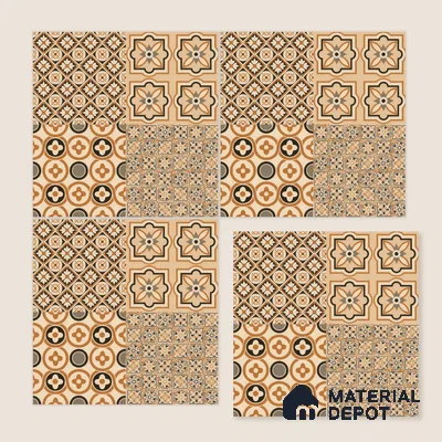 Moroccan Wall & Floor Tile TL 00233 Brown 1 ft x 1 ft Matte Finish Ceramic Tile - 9 mm | Suitable For Kitchen, Bathroom, Dining Area | Please Expect a Slight Variation of Pattern